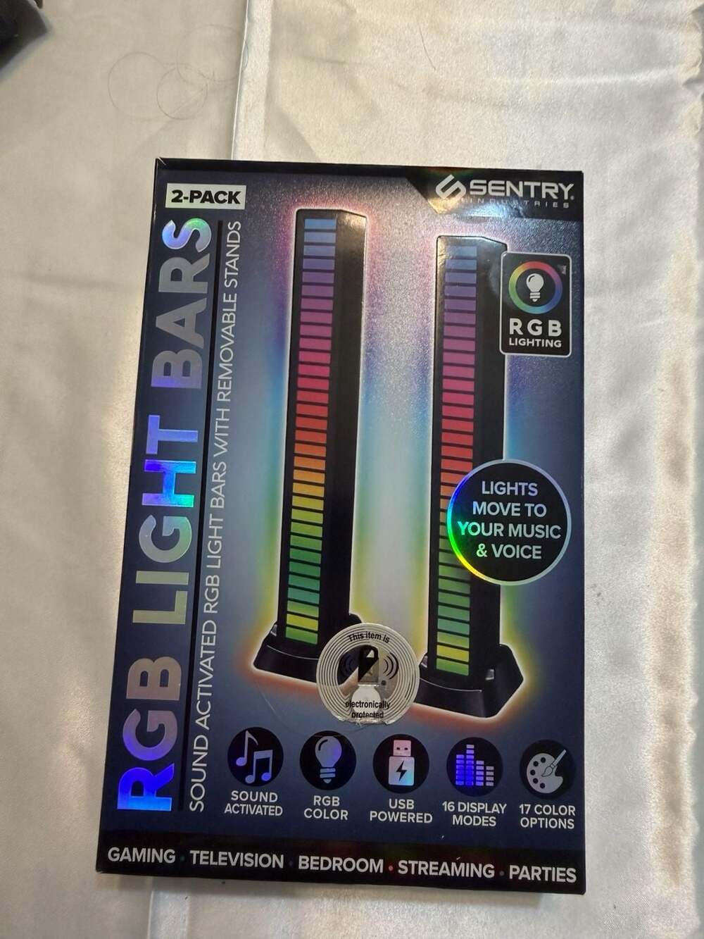 Sentry Industries Sound Activated RGB Light Bars 2-Pack with Removable Stands